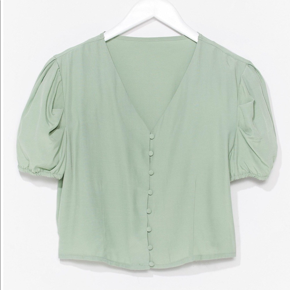 Green crop top
